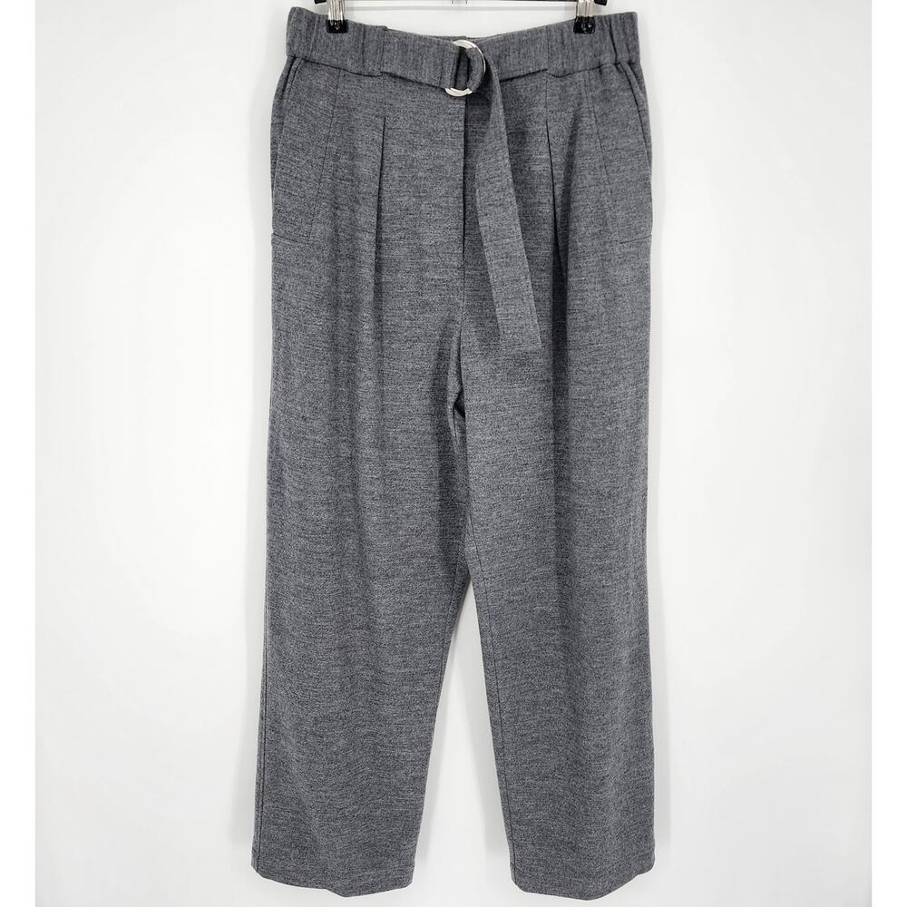 3.1‎ Phillip Lim Wool Trouser Pants 4 Belted Pleated Ankle High Rise Waist Gray